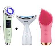 CODstock✽✢☜CkeyiN LED Photon Beauty Device + EMS Neck Massager + Electric Ultrasonic Facial Cleanser