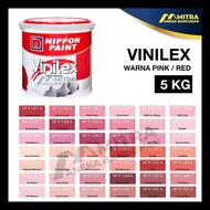 AMAN CAT TEMBOK NIPPON PAINT VINILEX 5 KG / EKSTERIOR INTERIOR / WARNA PINK MERAH RED MAGENTA DUSTY 