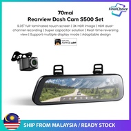 70mai Rearview Dash Cam S500 3K UHD Resolution 9.35" Touch Screen Display Adaptable Design 138° FOV 
