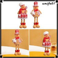 [ Christmas Gingerbread Man Doll Christmas Figure Decoration Kids Gift Ornament for Office Festival Party Decor