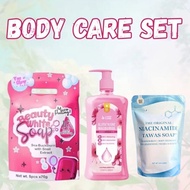 BODY CARE SET - Beauty White Soap by YGB+Labn Glutathione Niacinamide Lotion+Niacinamide Tawas soap