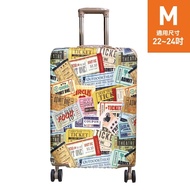 Printed Luggage Cover-M (22-24 Inch) {Label} 23-23038