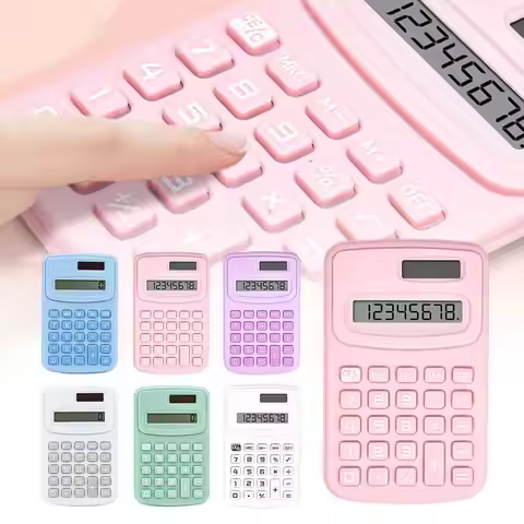 Portable Calculator Cute 8 Digits LCD Electronic Kids Home Office Primary School Calculator Teaching