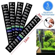 【5條裝】液晶魚缸溫度計 條形感溫變色測溫貼 數字魚缸溫度計貼