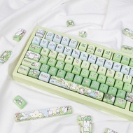 Green Rabbit Keycaps 133/141 Keys FOA Profile PBT Dye Sublimation Wooting60 MAD60 Aula F75 Round Key