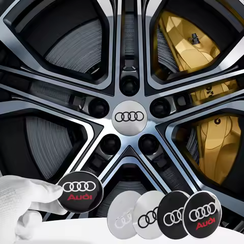 4Pcs 56MM Car Hubcaps Emblem Stickers Auto Wheel Hub Center Cover Decal For Audi A3 A4 B8 8P 8V A6 C