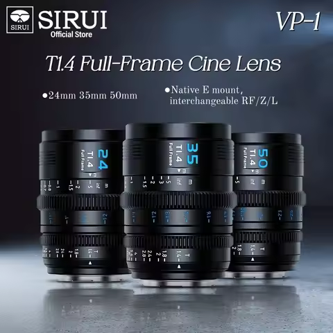 SIRUI VP-1 24mm 35mm 50mm Full-Frame Camera Lens T1.4 Fast Aperture Manual Focus Lens For Sony E Can