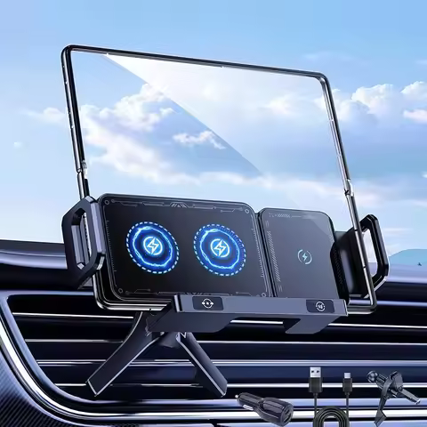 Car Wireless Charger Mount Holder for Samsung Galaxy Z Fold 7 6 5 4 3 2 Fast Charging Phone Holder f