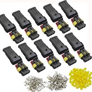 dstfuy Electrical Auto Wire Connector,10 Kit 3Pin Way Male and Female Auto Waterproof Wire Connector