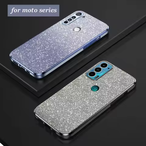 Luxury Gradient Glitter Plating Case For Motorola Moto Edge 20 30 G8 G9 Play Plus E7 E20 E6S E22 E32