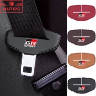 Toyota GR Car Seat Belt Insert Protector Cover Leather Safety Buckle Anti Scratch Wear Decoration For Avanza Alphard Altis Camry bZ4X RAV4 Harrier Innova Veloz Fortuner Accessories