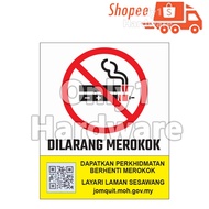 STICKER DILARANG MEROKOK KKM STANDARD