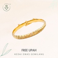 [Kedai Emas Gemilang] 600212  Gold Screw Bangle (4.3) (10.33G) [916 Gold]