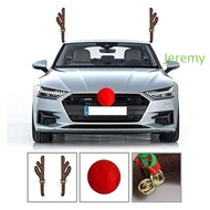 JEREMY1 Cartoon Reindeer Antlers, Plush Red Nose Christmas Car Decoration, Creative Christmas Tree F