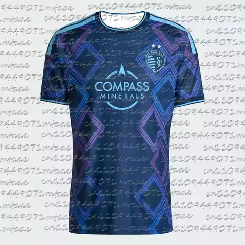 Sporting Kansas City 2025/26 Away Jersey Men's Soccer Shirt Sponsor Football Jersey Fan Navy Purple 