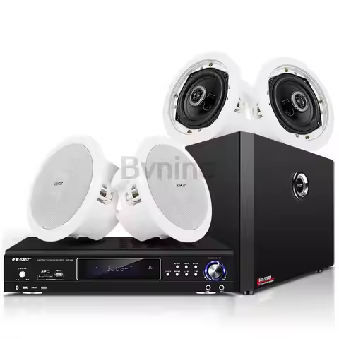 2.0-5.1 Channel Bluetooth Speaker Wooden Multimedia Home Theater Super Ceiling 3D Surround Subwoofer