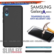2in1 [cheap package] SAMSUNG A02/A02s/A51/A71/A21s - SOFTCASE SLIMFIT (black) + TEMPERED GLASS 10D
