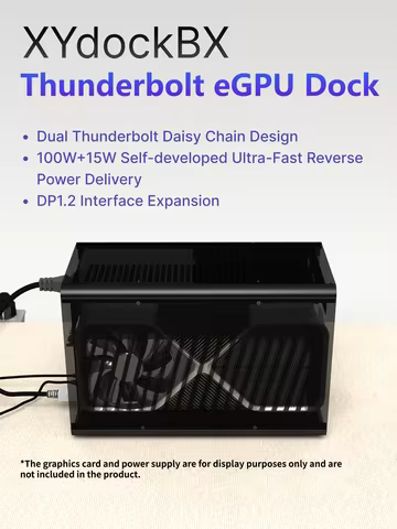 XIAOYAO XYDockBX Thunderbolt eGPU Dock JHL6540/100W+15W Reverse Charging/22Gbps Bandwidth/RTX4090/RX
