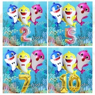 【spot goods】Baby Shark Theme Aluminum Foil Balloon Birthday Party Decoration Articles Digital Balloon Set Children's Balloon Toy Gift