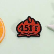 1PC Fahrenheit 451 Book Enamel Pin Science Fiction Novel Ray Bradbury Masterpiece Brooch Lapel Badge