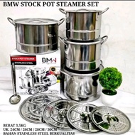 Stock Pot Steamer Set bmw - Stainless Steel Stock Pot - Multipurpose Steamer