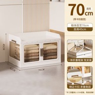 折疊收納櫃 免安裝大容量兒童衣櫃 雙開門雜物儲物櫃 簡約帶輪收納箱（平行進口）（快遞送貨上門）