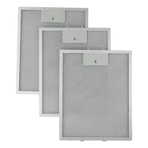 Practical Silver Cooker Hood Filter 310x250x9mm Sturdy Use Versatile Use Convenient Easy Installatio