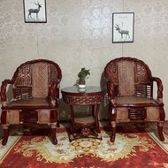 YQ Indoor Balcony Real Rattan Twisted Rattan Armchair Palace Chair Solid Wood Rattan Leisure Chair Cane Chair Rattan Cha