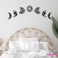 VALENTINE1 7Pcs/set Black Moon Mirror Sticker, Exquisite Black 3D Lunar Phase Ornament, Multipurpose DIY Mirror Surface Flower Acrylic Wall Pendant Bedroom