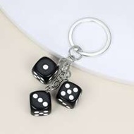 1pc Women's Resin Dice Keychain, Personalized Acrylic Resin Geometric Cube Dice DIY Accessory Christ