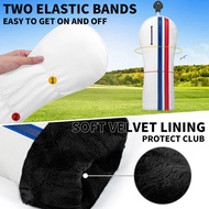 Golf Wood Club Cover Simple Embroidered Club Cover No. 1 Wood No. 3/5 Head Protective Cover PU Water