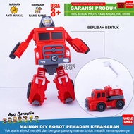 Diy Assembled Robot Fire Truck Kit Educational Toy