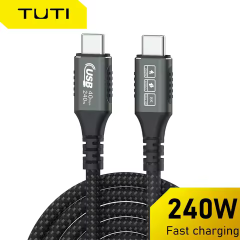 TUTI 240W USB C Thunderbolt 4 Cable,40Gbps Data Transfer,8K Video Compatible With Thunderbolt 4/3 Mo