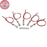 N2HAO P67 waterproof 6mm led metal warning indicator light 3v 5v 6v 12v 24v 220v n