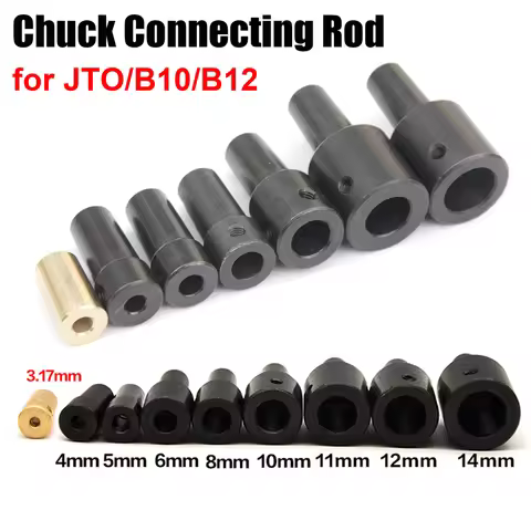 JT0 B10 B12 Drill Chuck Connecting Rod 3.17mm/4mm/5mm/6mm/8mm Sleeve Copper Steel Taper Coupling Ele