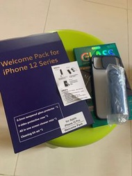Welcome pack for iphone 12 series 手機殼 螢幕保護貼 清潔劑 抹布套裝 手機