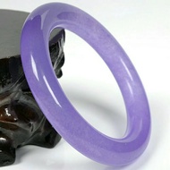 Violet jade bracelet thick round bar light purple quartzite jade bracelet thick Round Bangle