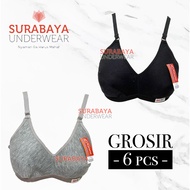 [ 6 PCS ] NON-WIRE DAILY SPORT BRA N0N DISTY FOAM SZ 34-38