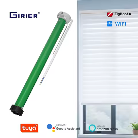 GIRIER Tuya WiFi Tubular Motor ZigBee Smart Curtain Motor with RF433 Remote for 38mm Tube Roller Shu