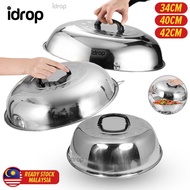 idropmy [ 34CM / 40CM / 42CM ] Thickened Stainless Steel Frying Pan Wok Lid Cover / [ 34CM / 40CM / 