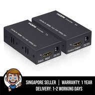 HDMI Extender, 60 Meters HDMI Extender (Tx + Rx) Over Single RJ45 Cat5e Cat6 Cat7 Ethernet Cable Up 