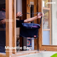 Peent. Musette Bag. GORE-TEX Water-Resistant Fabric. Adjustable Main Strap. Stabilizer Strap System.