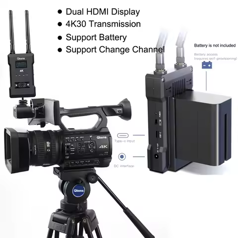 JM300 Pro 4K Wireless Transmission Display 200m HDMI Extender Video Transmitter Receiver Support Bat