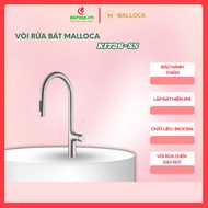 Vòi rửa chén inox 304 Malloca K1726-SS – Dây rút linh hoạt – 2 đường nước Nóng Lạnh – BST