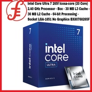 Intel Core Ultra 7 265f Icosa-core (20 Core) 2.40 GHz Processor - 30 MB L3 Cache - 36 MB L2 Cache - 