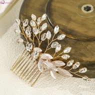 HS-J7287 Luxury Handmade Crystal Hair Comb Alloy Material for Elegant Styling