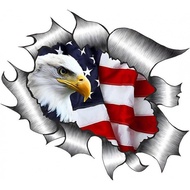 Bald Eagle Car Sticker Waterproof Sunproof Patriotic Eagle Truck Decal Sticker Bumper Sticker 8X56