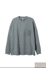 Arcroom Wavy Knit Sweater-Grey