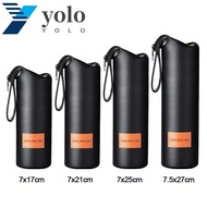 YOLO Vacuum Glass Cup Sleeve Outdoor Tool Sports Bottle Cover With Rope Water Bottle Case Beverage Bag Insulation Water Bottle Anti-Hot Cup Sleeve Bottle Bag Leather Bottle Sleeve