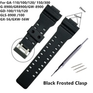 สายนาฬิกายางซิลิโคน16มม.สายนาฬิกาสำหรับ Casio G Shock GA110 GA100 G-8900 GX56สีดำกันน้ำ